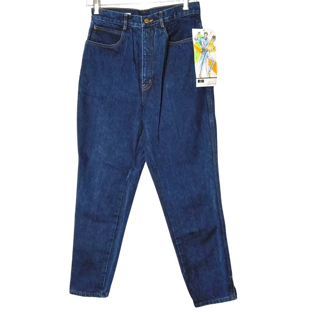 Rio High Rise Tapered Leg Jeans Women Size‎ 9 Dark Wash Vintage Deadstock